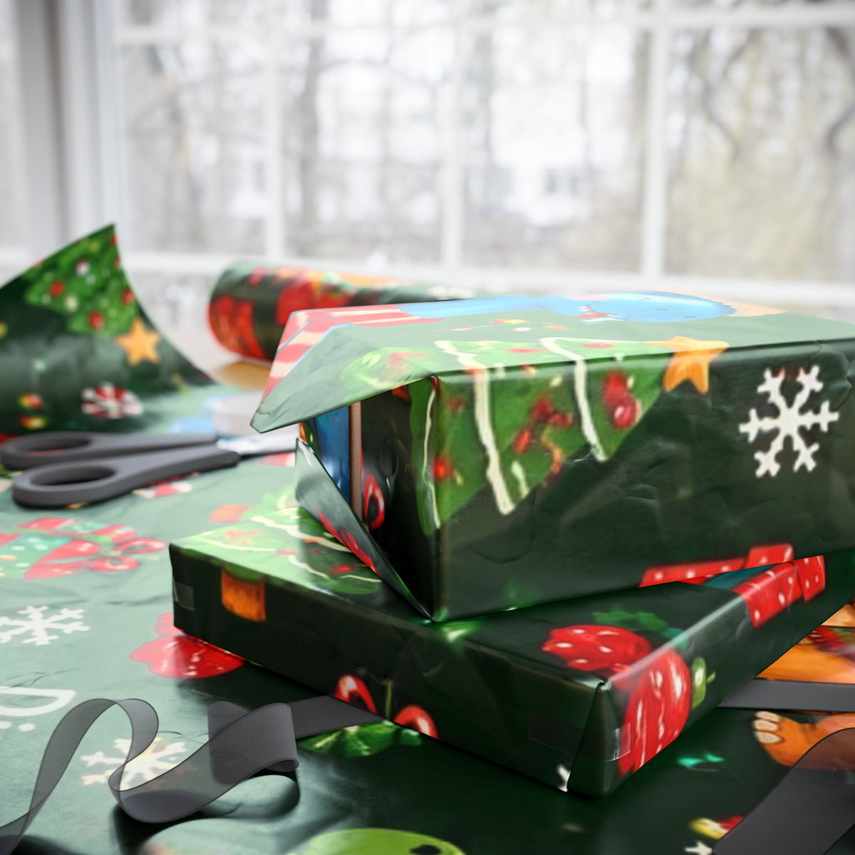 Christmas Dino Wrapping Paper Roll