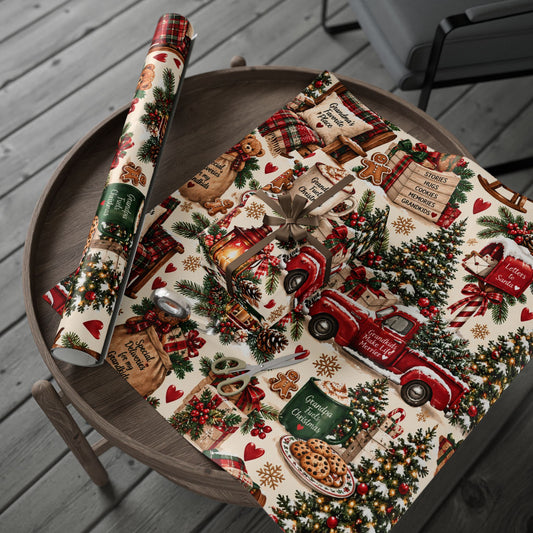 Christmas Truck Wrapping Paper Roll