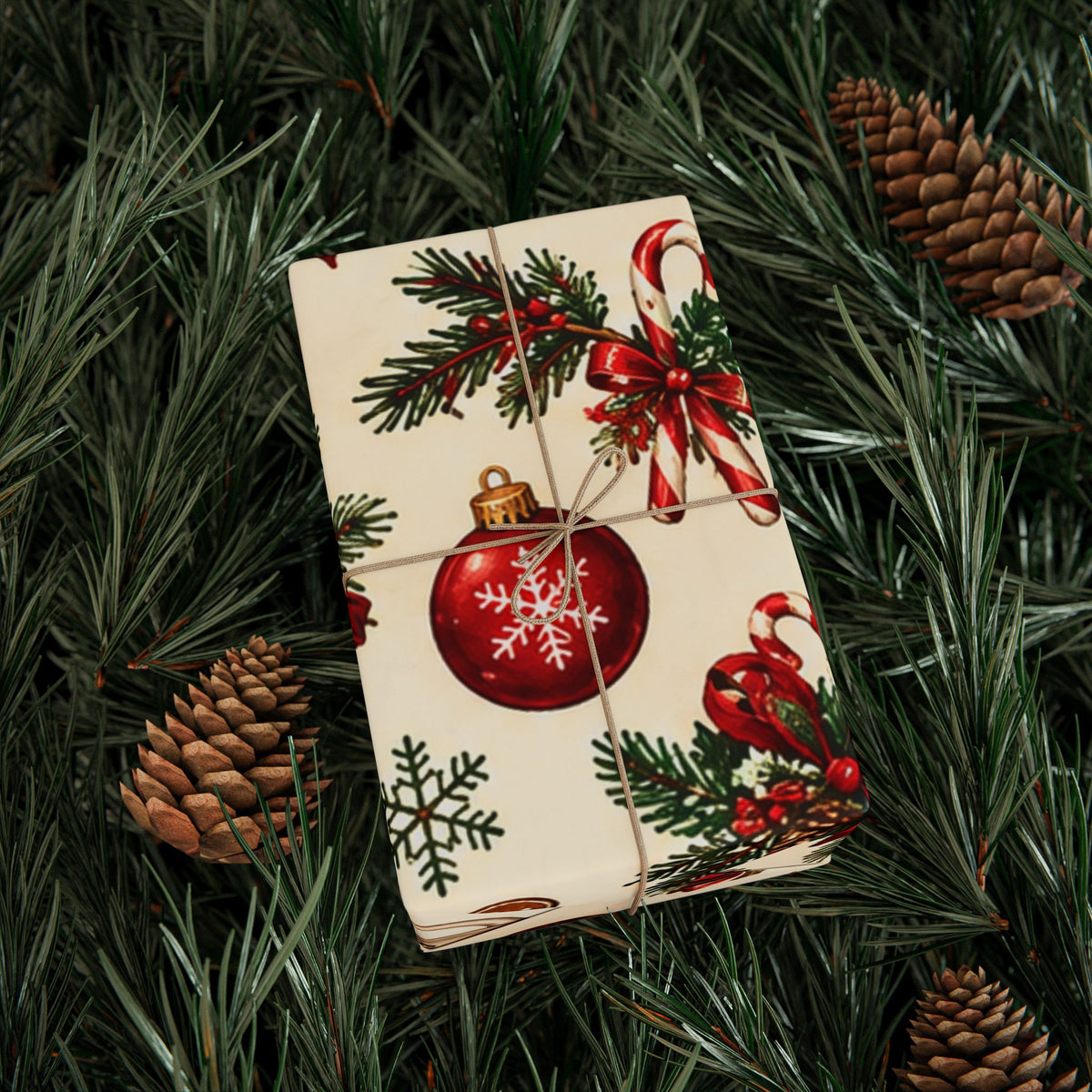 Christmas Ornament Wrapping Paper Roll