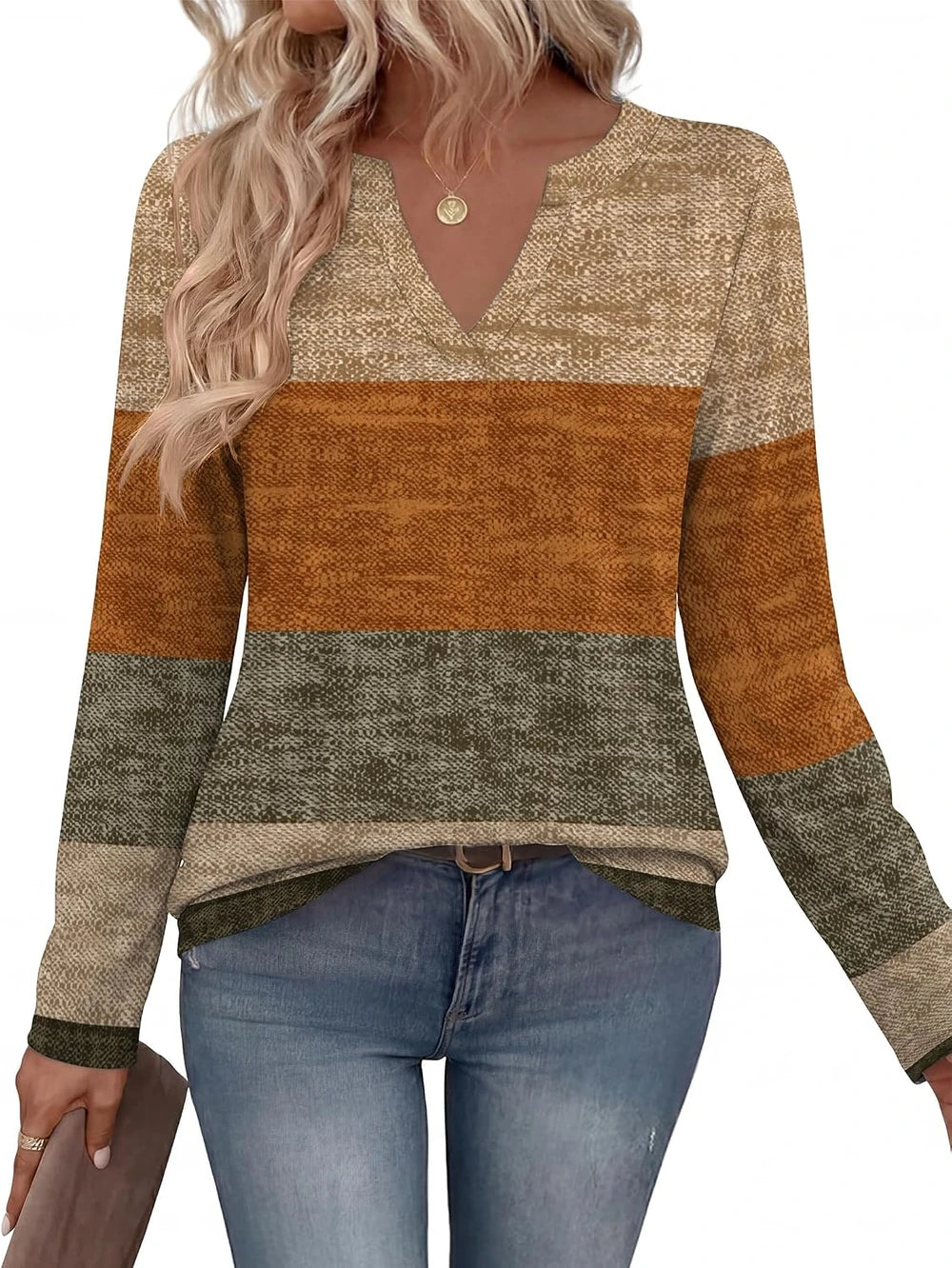 Zeagoo V-Neck Long-Sleeve T-Shirt