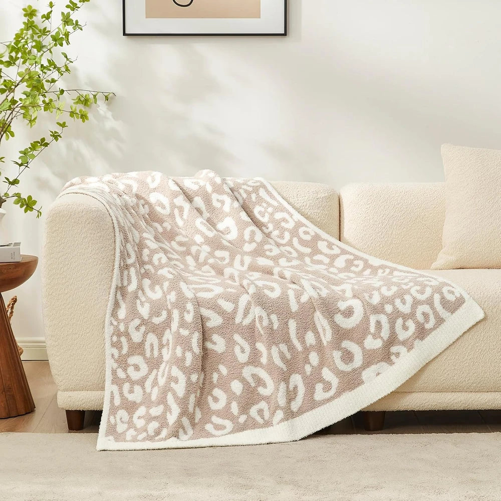 Leopard Print Microfiber Throw Blanket