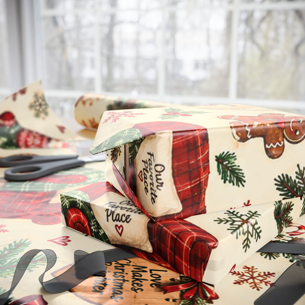 Christmas Ornament Wrapping Paper Roll