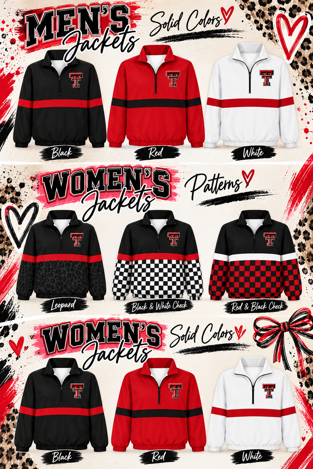 Quarter-Zip Pullover Jackets- Men's & Women's (Custom PREORDER)
